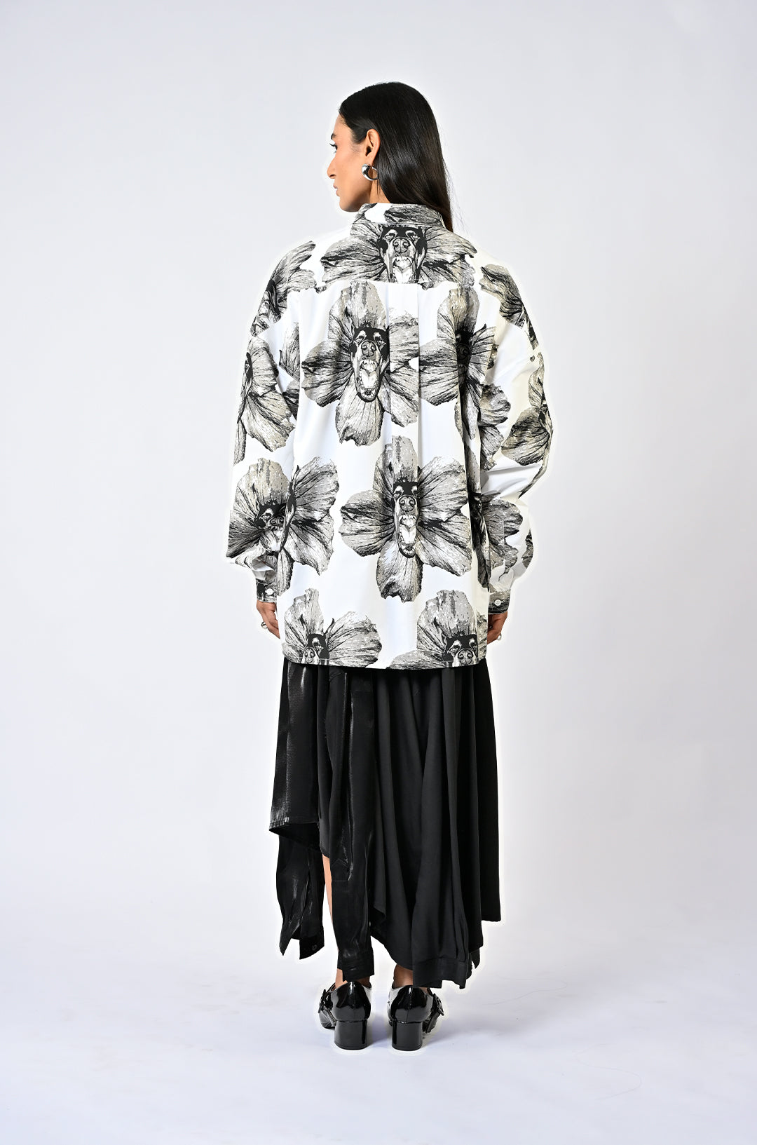 Canine printed cotton shirt - White by HUEMN