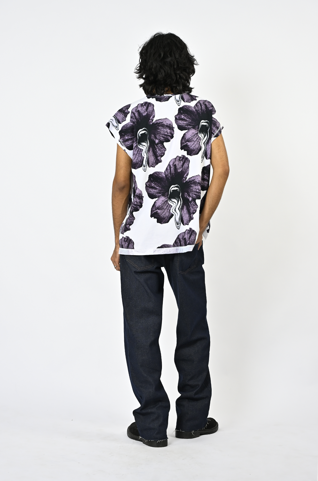 Tongue-printed cotton sleeveless top (Men's) by HUEMN