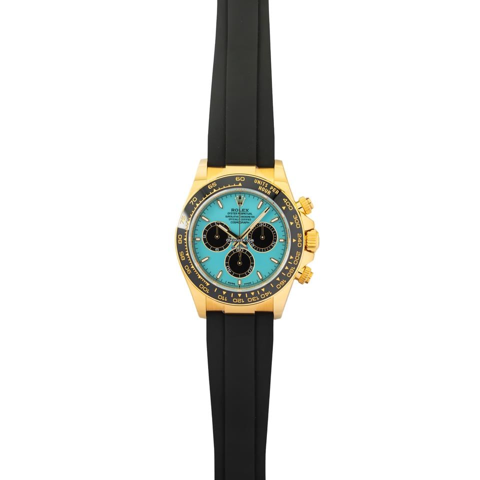 Men’s Rolex Daytona 126518LN Yellow Gold Tiffany Dial Oysterflex Chronograph