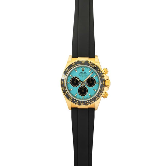 Men’s Rolex Daytona 126518LN Yellow Gold Tiffany Dial Oysterflex Chronograph - Zeuskicks