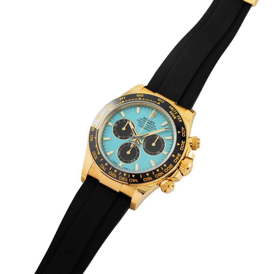 Men’s Rolex Daytona 126518LN Yellow Gold Tiffany Dial Oysterflex Chronograph