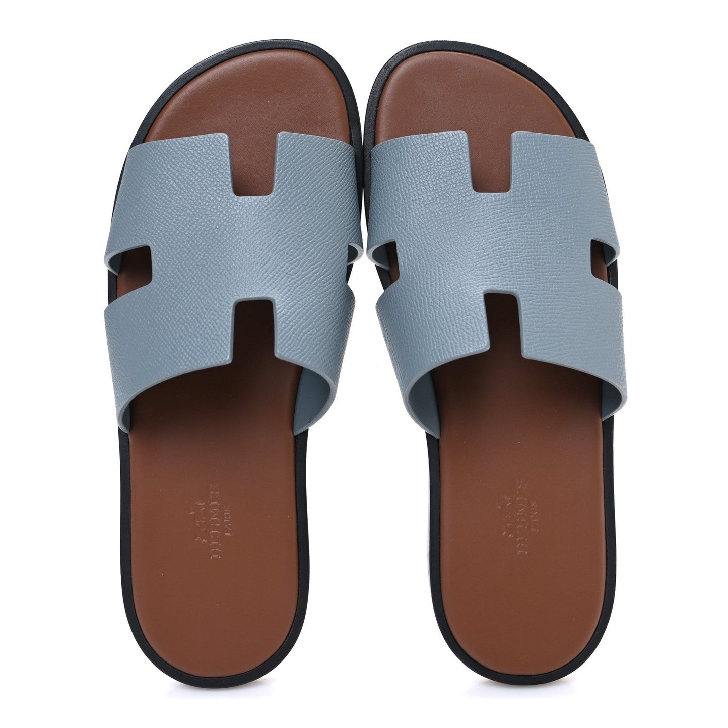 Hermès Izmir Sandals – Gris Antarctique & Brique Epsom Calfskin