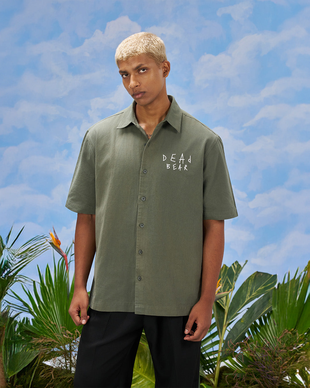 Scribbled Logo Shirt Moss by DEADBEAR