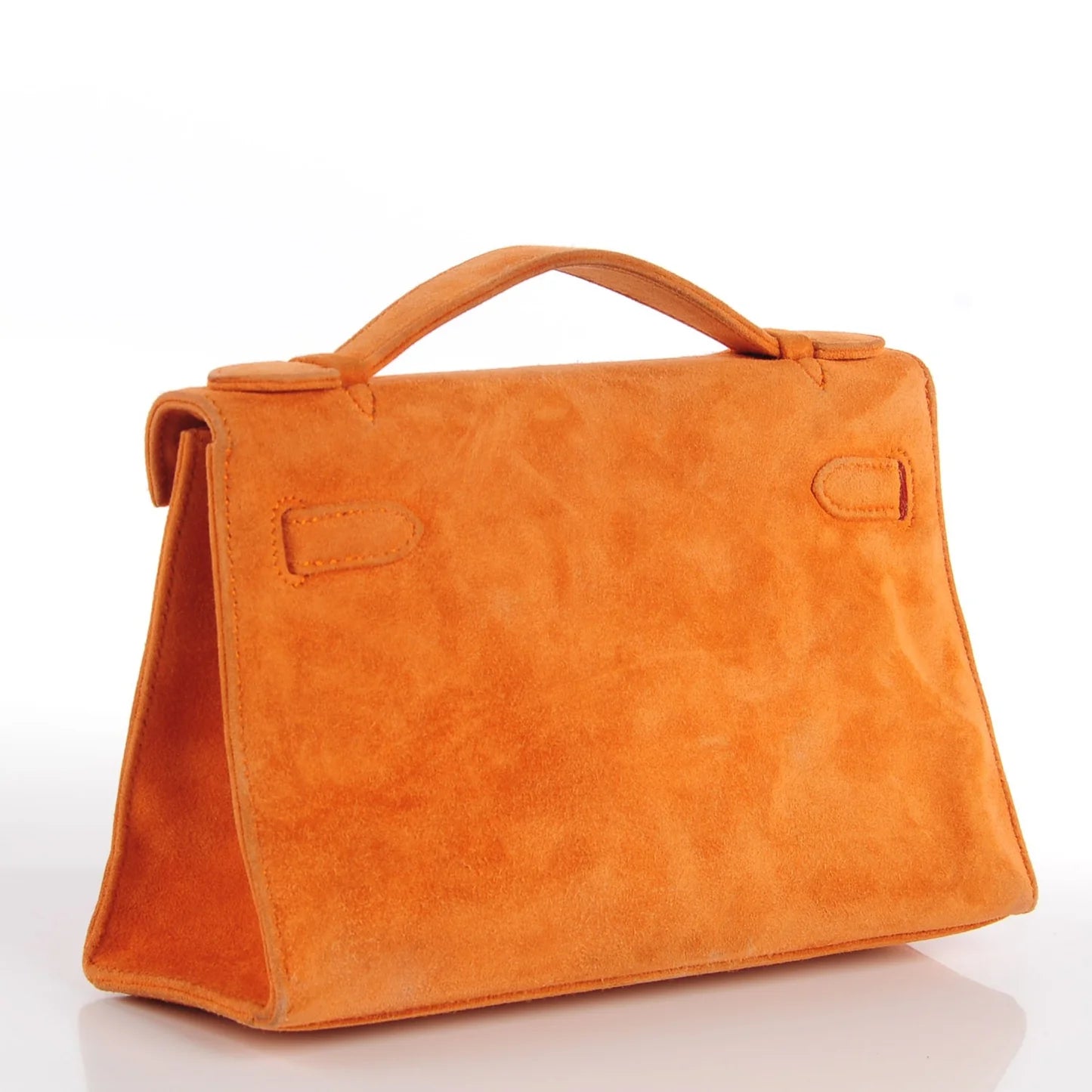 Hermès Kelly Pochette – Veau Doblis Suede in Orange with Gold Hardware - Zeuskicks