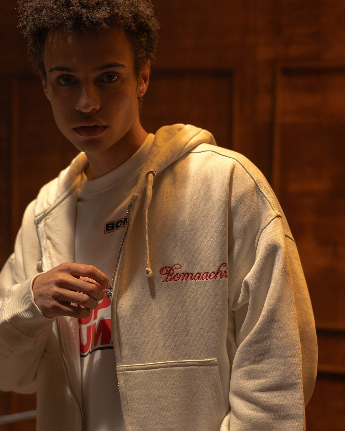 The Signature Rope Zip-Up - Cloud Dancer by BOMAACHI