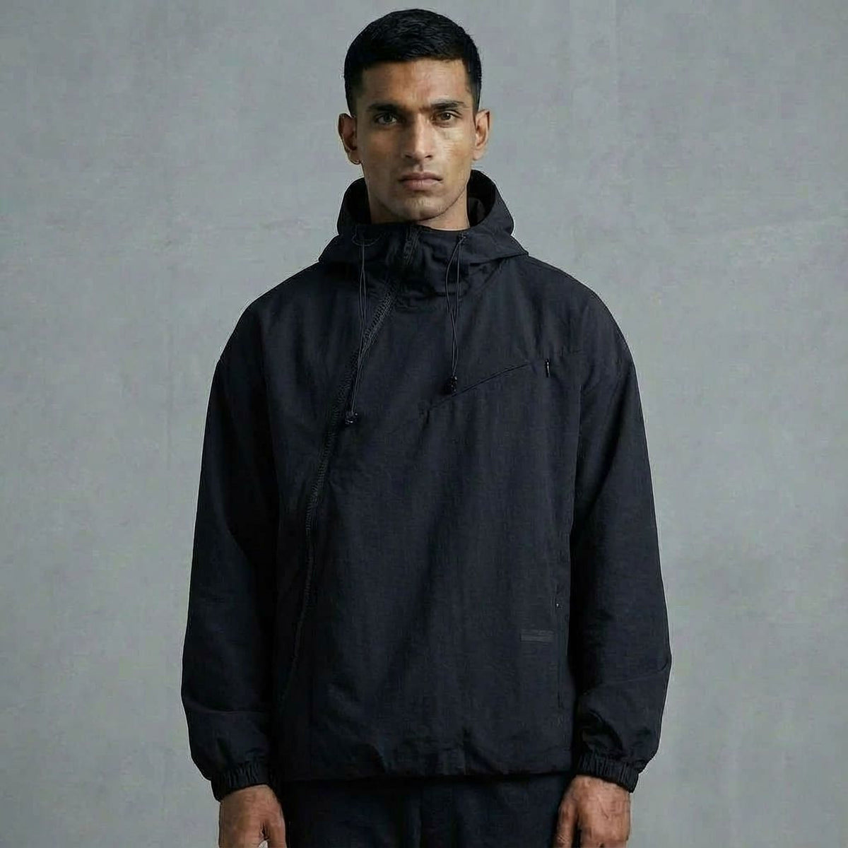 ASYMMETRIC SHELL JACKET- BLACK by GREY AREA