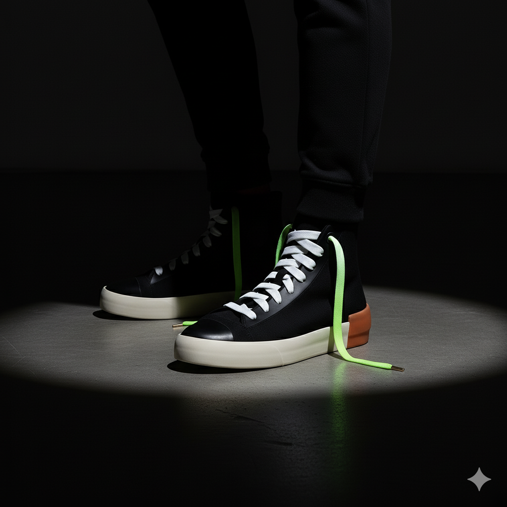 Electric Lime Fade Gradient Shoelaces | Neon Green - White | Premium Gradient Flat Sneaker Laces by KNOTTY by KNOTTY