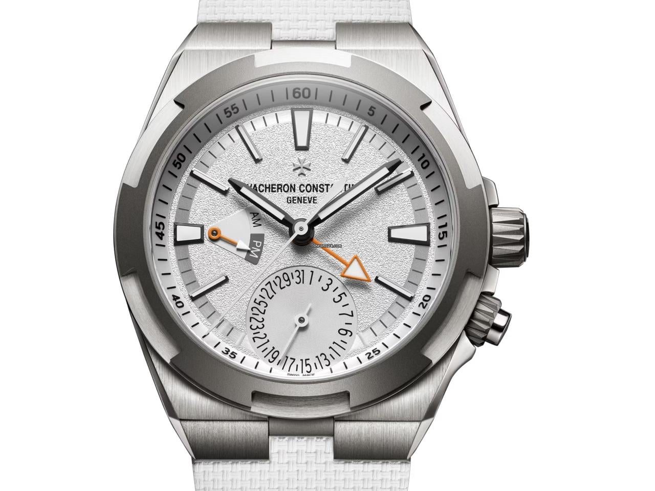 Men’s Vacheron Constantin Overseas Dual Time 7930V White Dial Steel Watch 2026