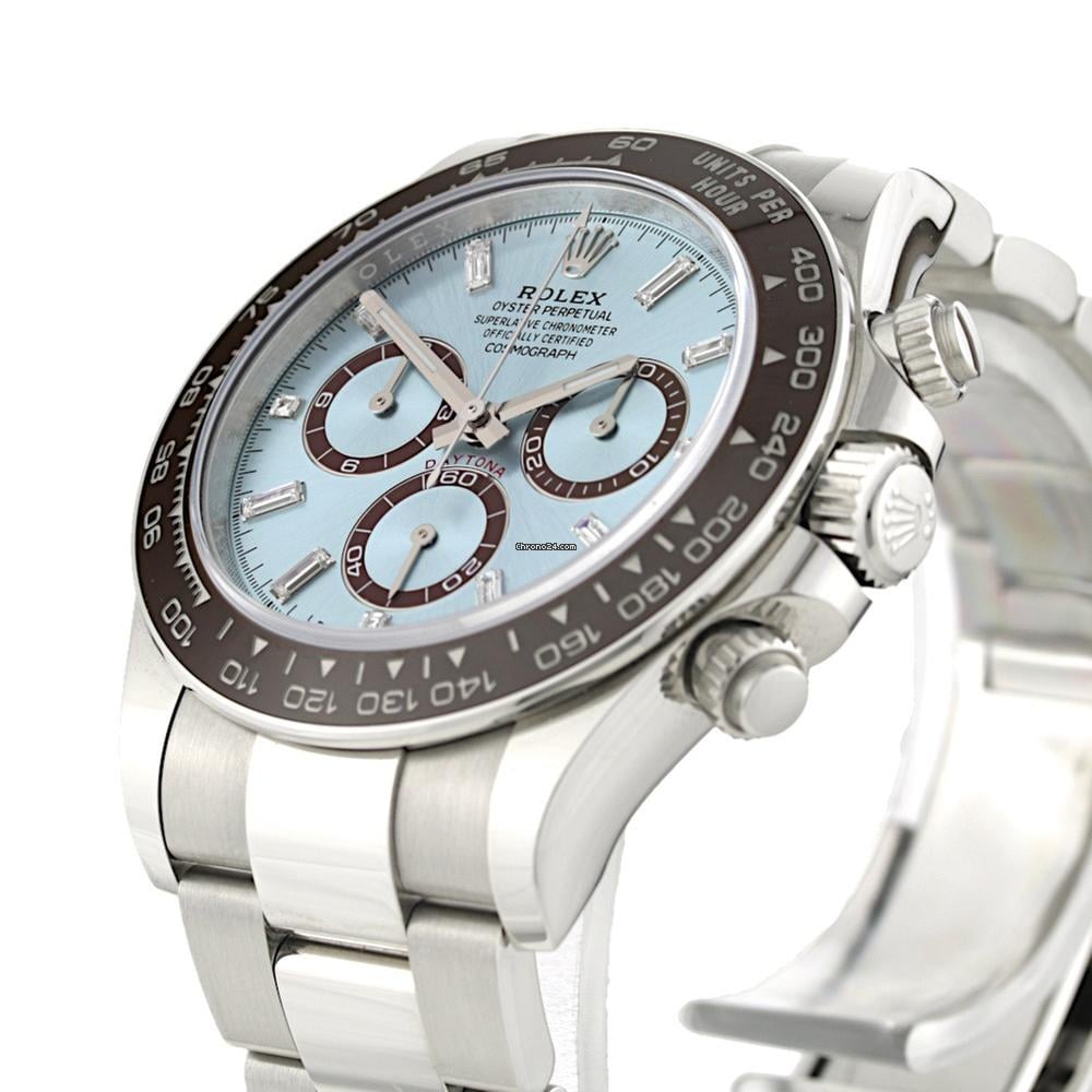 Men’s Rolex Daytona 126506 Ice Blue Baguette Dial Platinum Chronograph