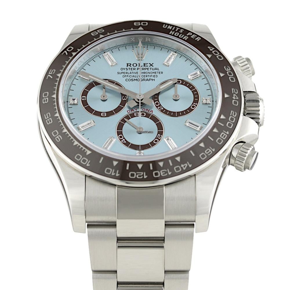 Men’s Rolex Daytona 126506 Ice Blue Baguette Dial Platinum Chronograph