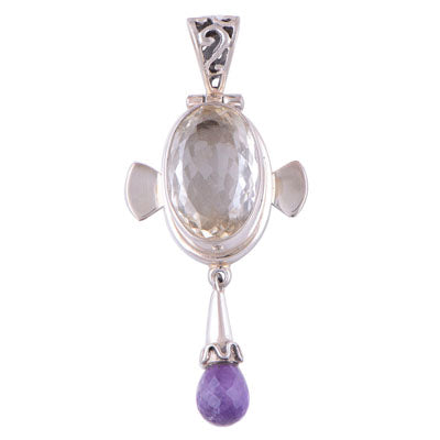Citrine, Amethyst 925 Sterling Silver Pendant - R300295-47