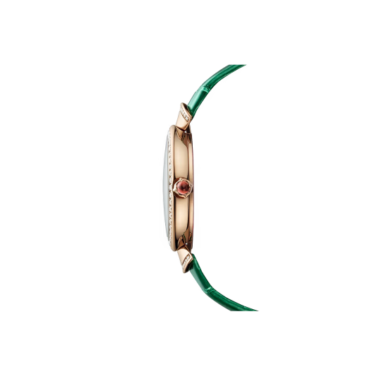 Divas’ Dream Rose Gold Diamond Malachite Watch
