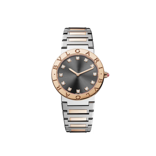 Bvlgari Rose Gold Steel Grey Diamond Watch