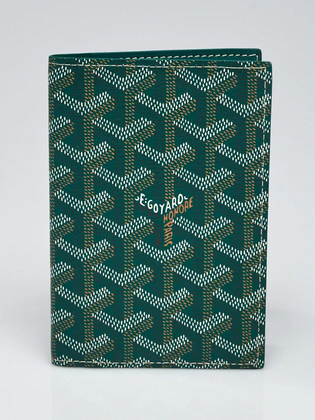 Goyard Grenelle Passport Holder – Green Chevron Coated Canvas - Zeuskicks