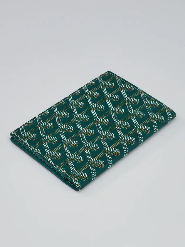Goyard Grenelle Passport Holder – Green Chevron Coated Canvas - Zeuskicks