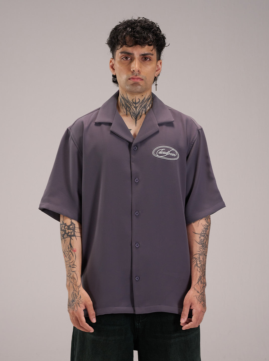 Signature Bowling Shirt Slate Lavender by DEADBEAR