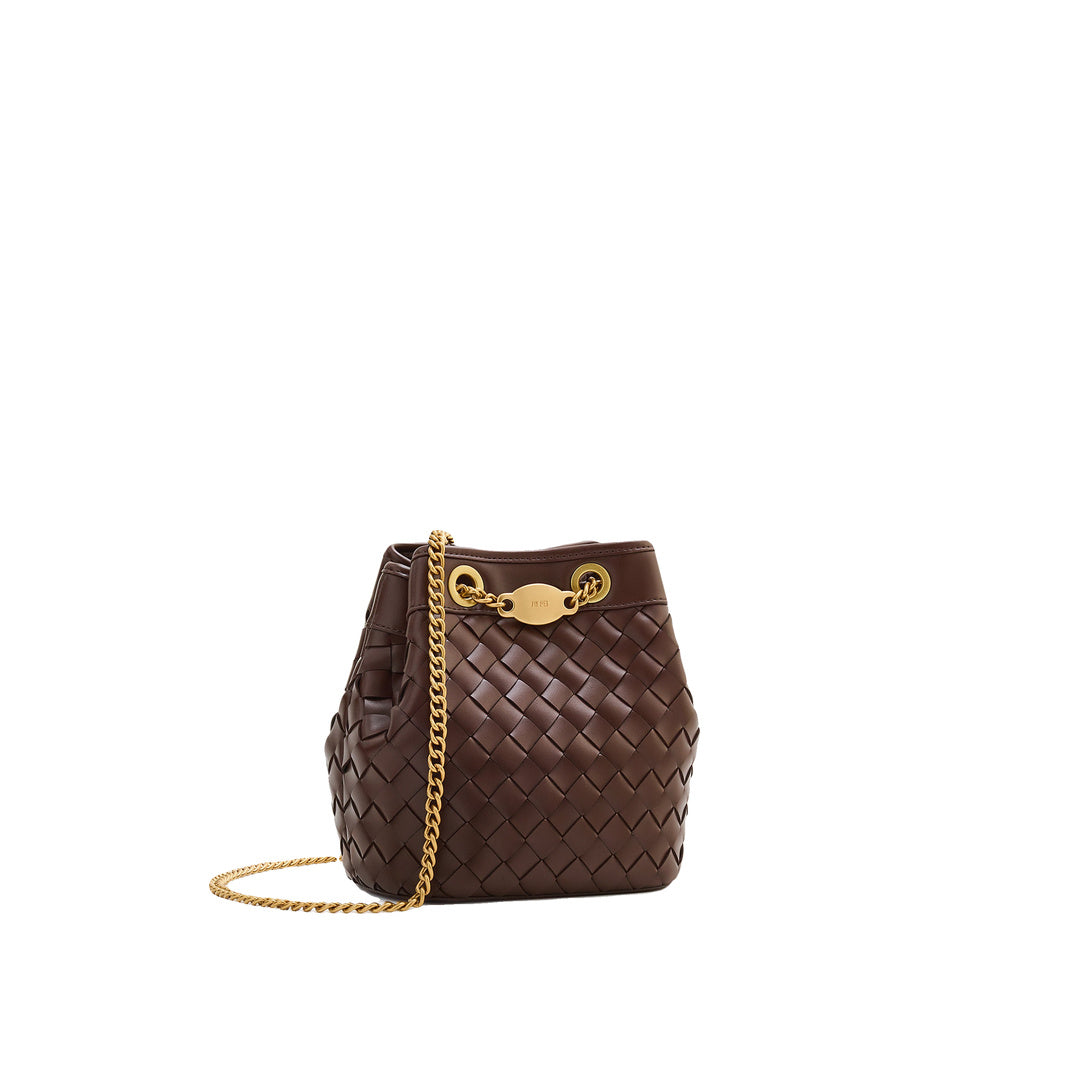 JW PEI Yara Hand-Woven Bucket Bag - Dark Brown by JW PEI