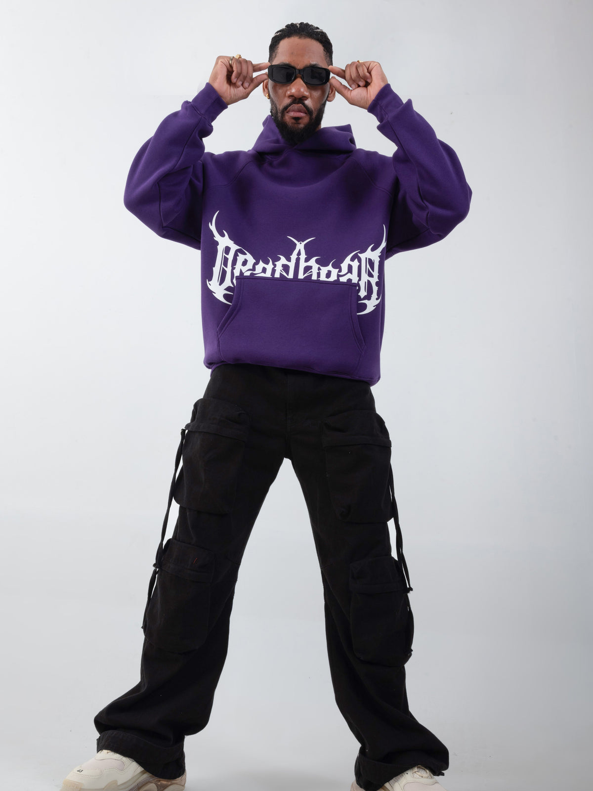 Flames Hoodie Purple by DEADBEAR