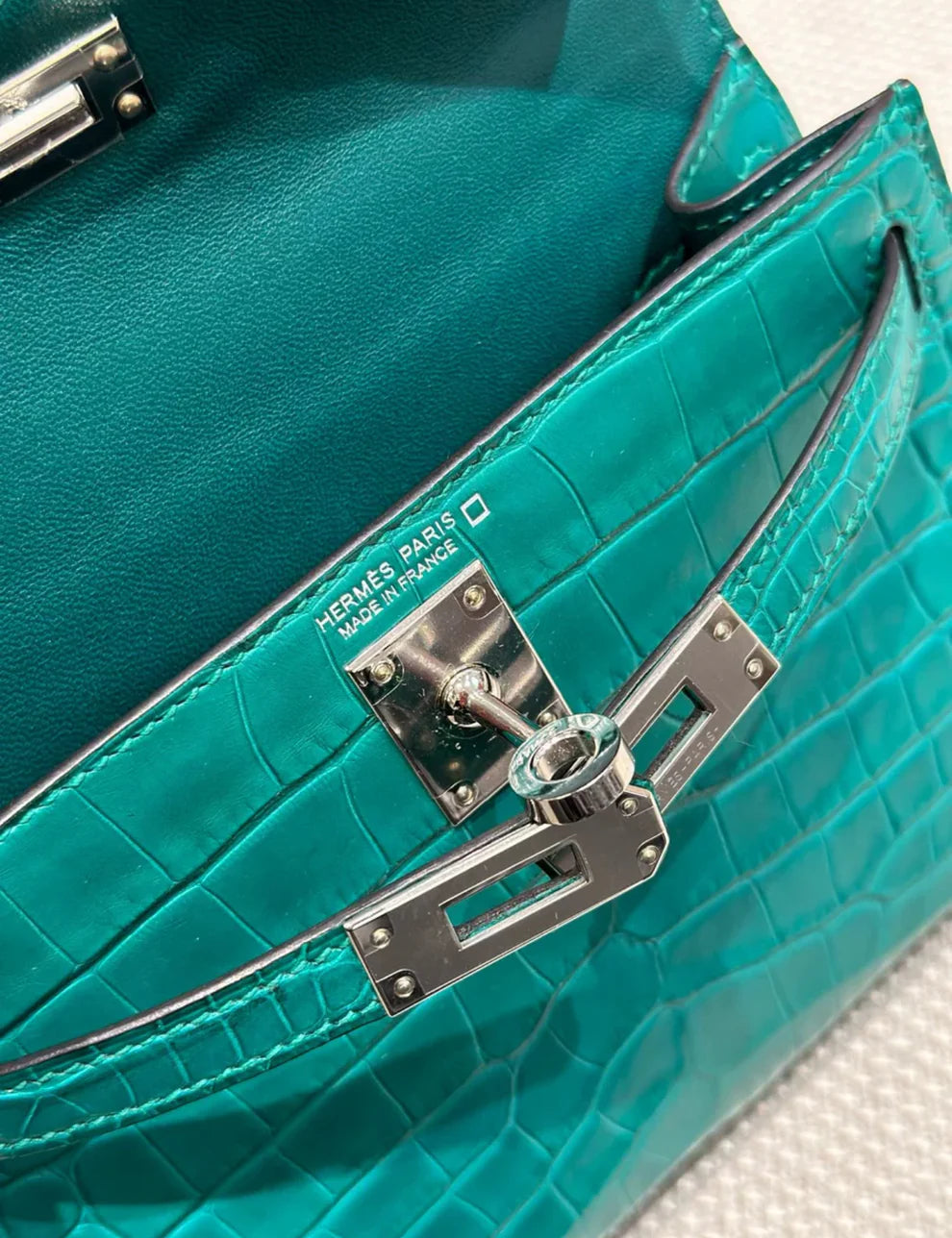 Hermès Mini Kelly – Green Malachite Matte Crocodile Leather - Zeuskicks