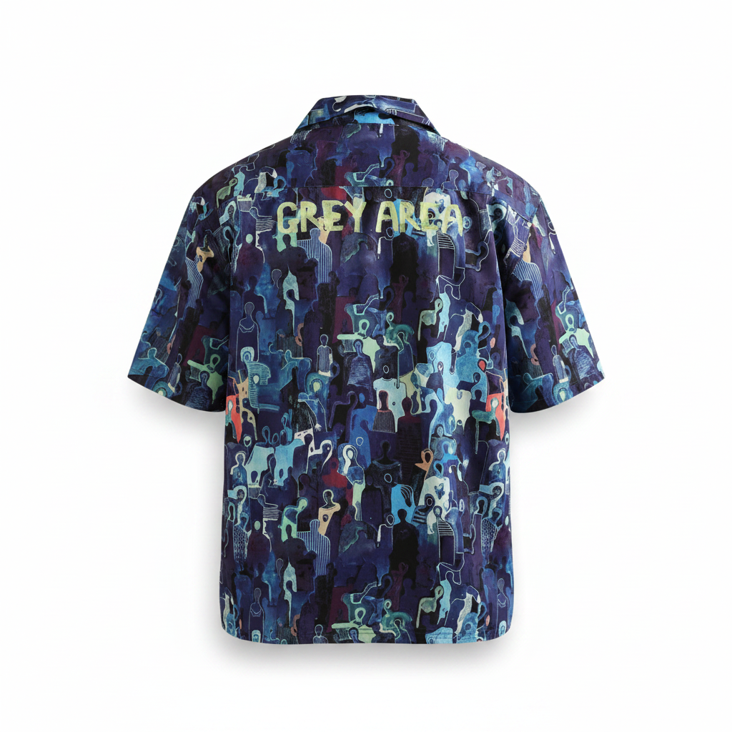 BLUE SPECTRUM CUBAN COLLAR SHIRT by GREY AREA