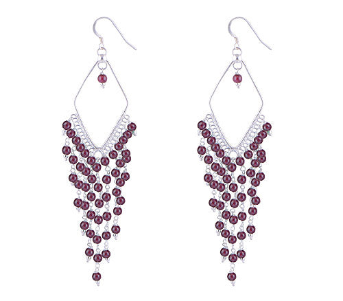 925 Sterling Silver Garnet Earrings - R1500471-43
