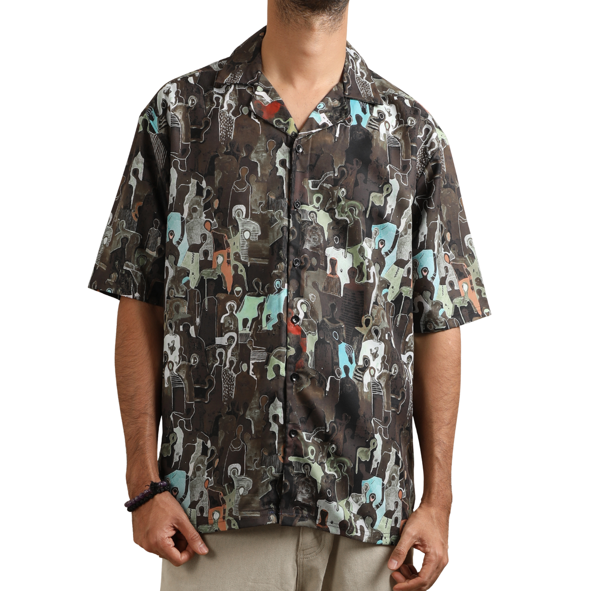 EARTHBOUND IMPRESSIONS CUBAN COLLAR SHIRT by GREY AREA