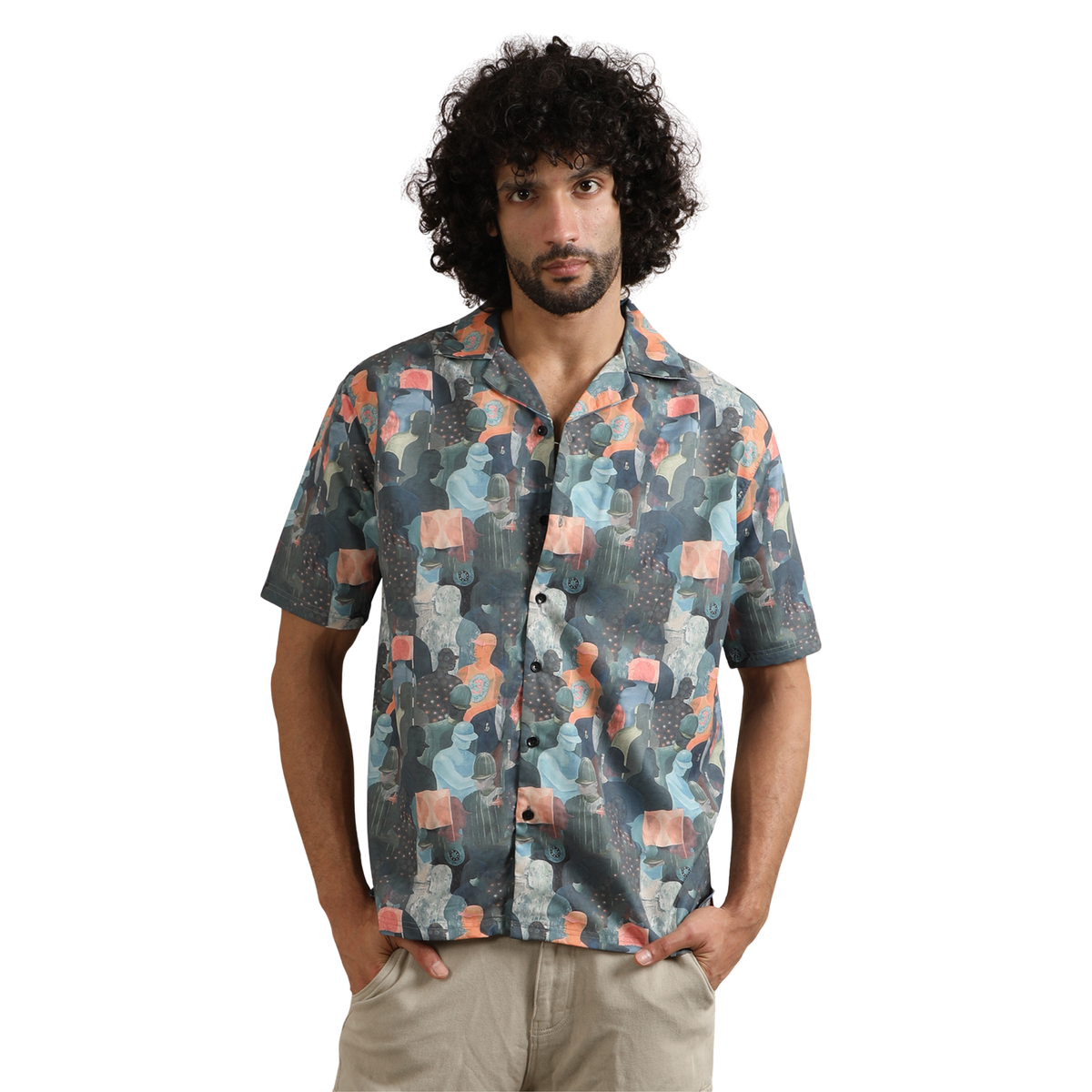 URBAN MIRAGE CUBAN COLLAR SHIRT by GREY AREA