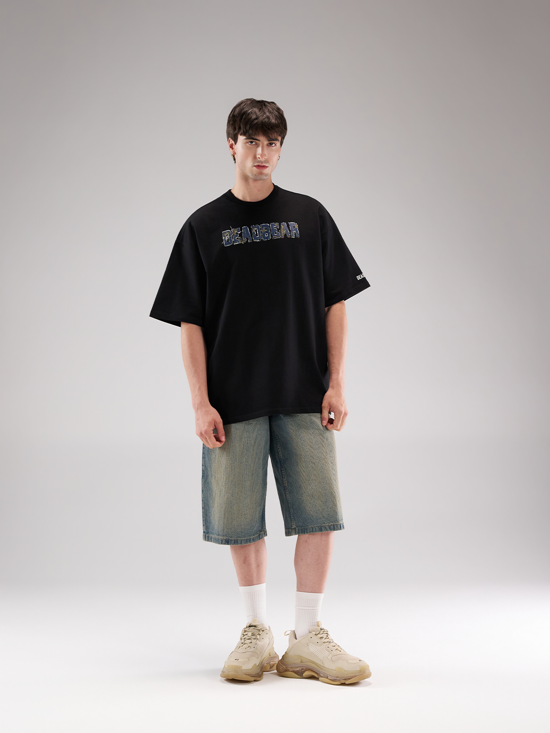Fake Denim Tee Black by DEADBEAR