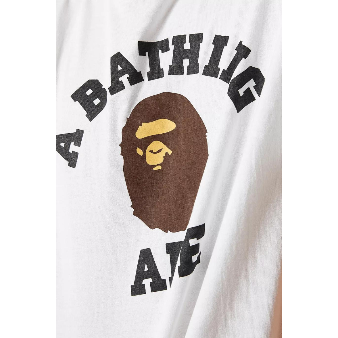BATHING APE Logo College T-shirt White by BAPE