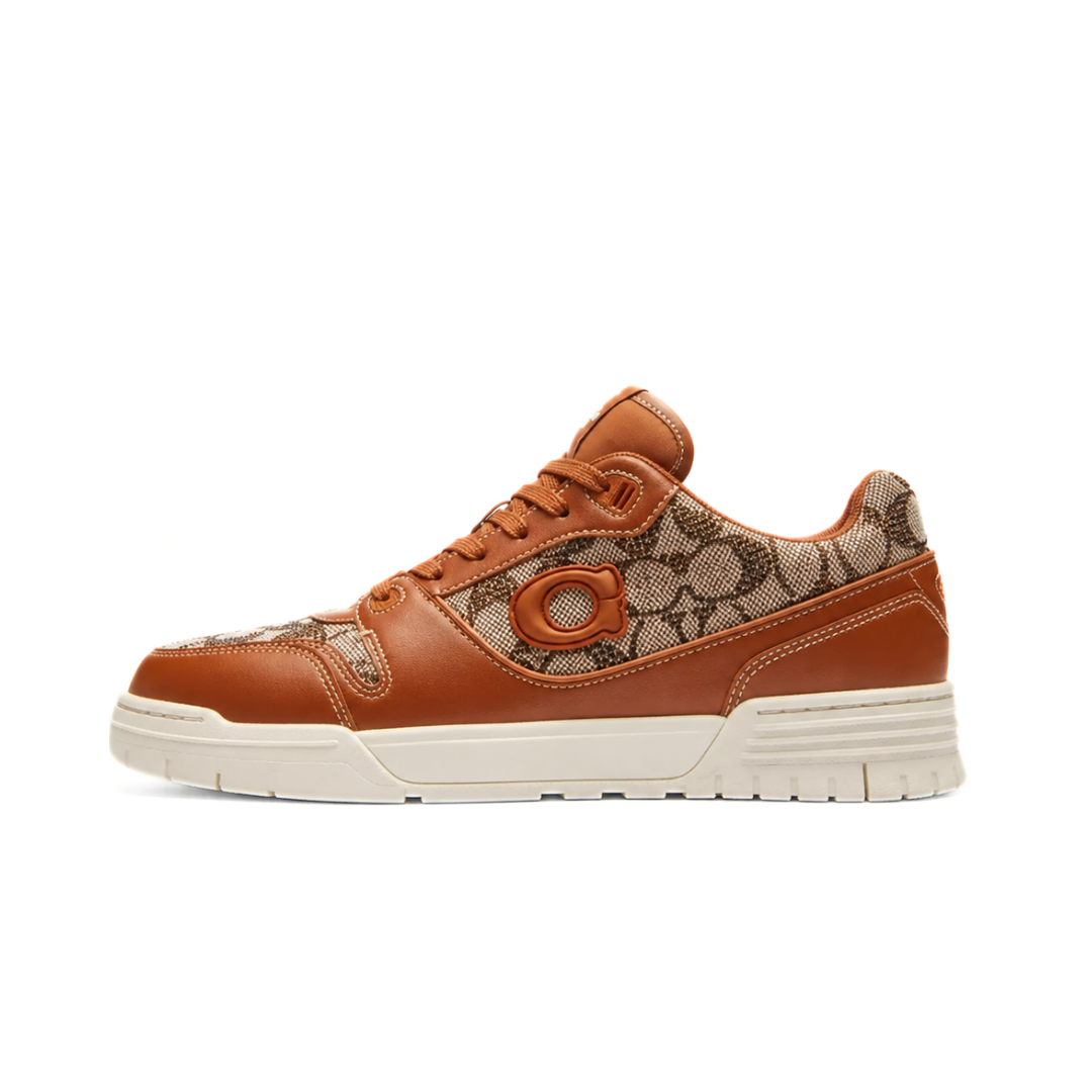 COACH Soho Sneaker With Crystal Signature Jacquard Cocoa Burnished Amber by COACH SNEAKER