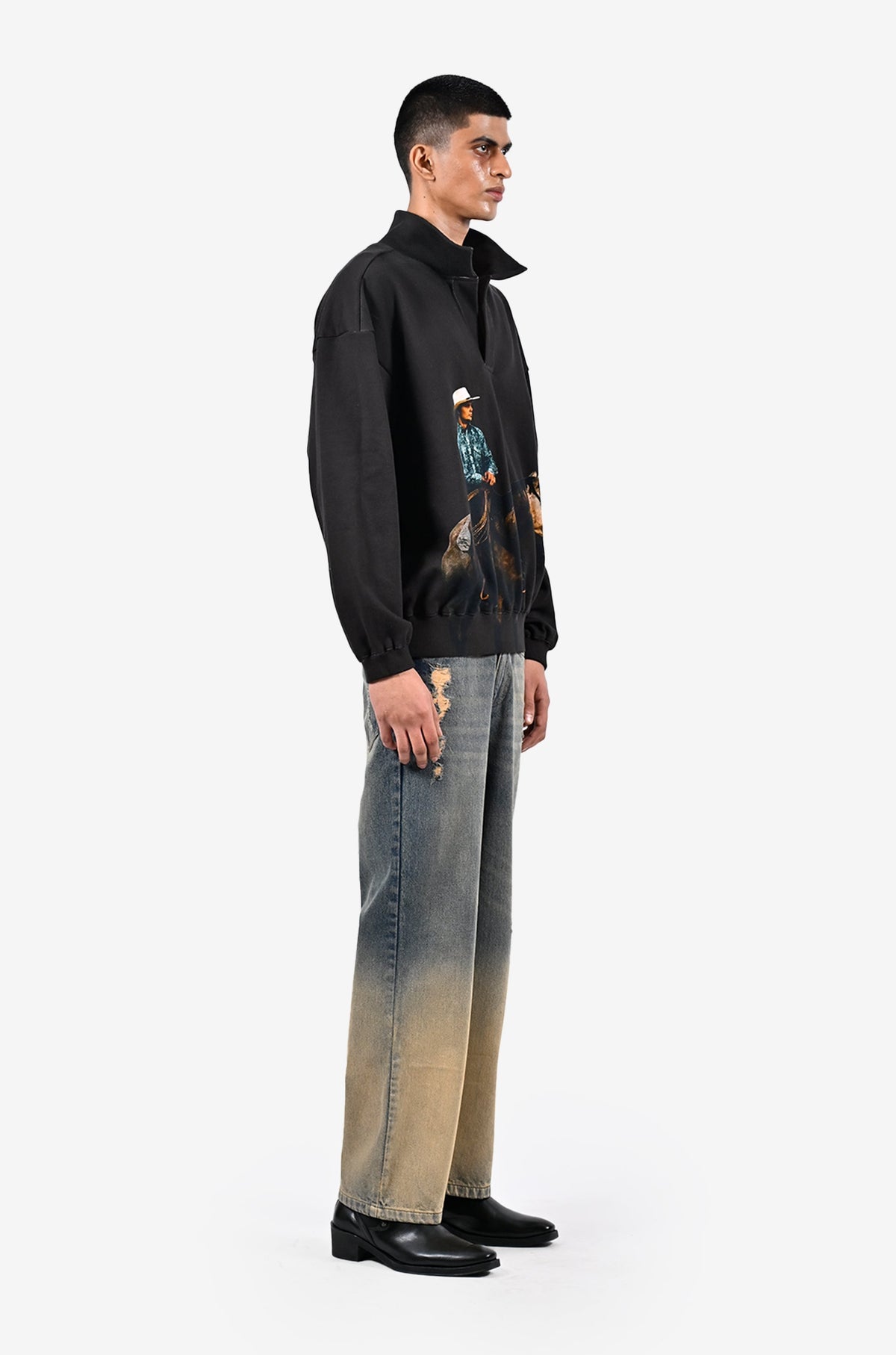 Cowboy printed sweatshirt - Brown by HUEMN