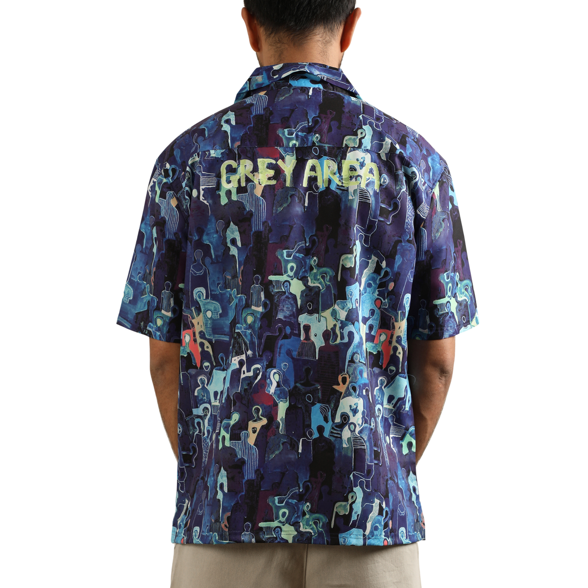 BLUE SPECTRUM CUBAN COLLAR SHIRT by GREY AREA