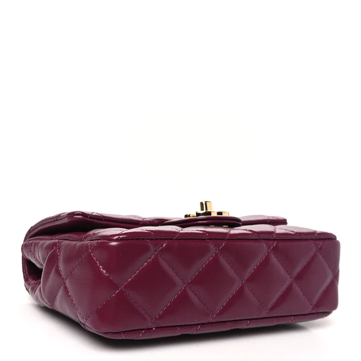 Chanel Top Handle Flap – Shiny Lambskin Quilted with Golden Links - Zeuskicks