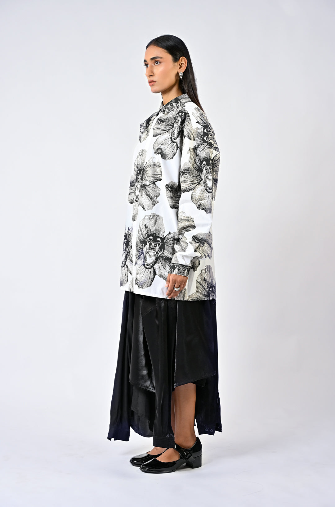 Canine printed cotton shirt - White by HUEMN
