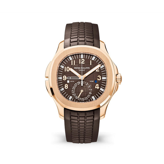 Patek Philippe Aquanaut Travel Time 5164R-001 Rose Gold Brown Dial Automatic Watch - Zeuskicks