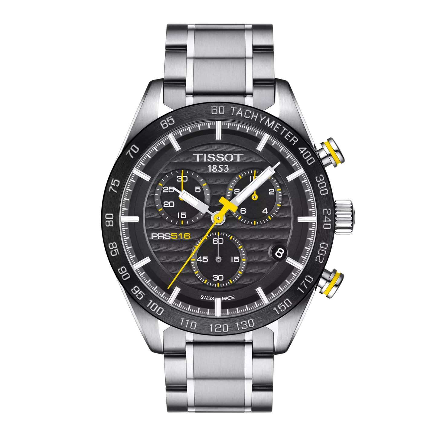 Tissot PRS 516 Chronograph 42mm T100.417.11.051.00 – Black Dial, Grey Leather Strap - Zeuskicks