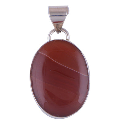 Red Lace Agate 925 Sterling Silver Pendant - R100236-32