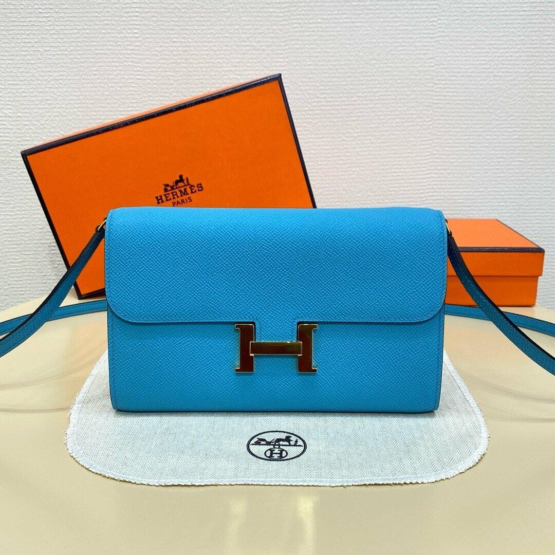 Hermès Constance To Go – Epsom Leather in Blue Celeste with Gold Hardware - Zeuskicks
