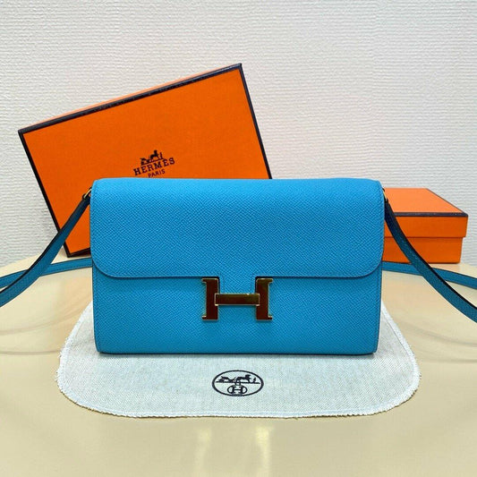 Hermès Constance To Go – Epsom Leather in Blue Celeste with Gold Hardware - Zeuskicks