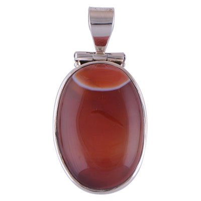 Red Lace Agate 925 Sterling Silver Pendant - R100232-2