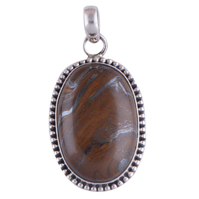 Tiger's Eye 925 Sterling Silver Pendant - R100288-40