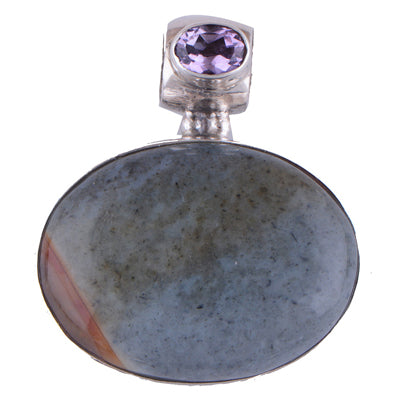 Jasper, Amethyst 925 Sterling Silver Pendant - R100295-9