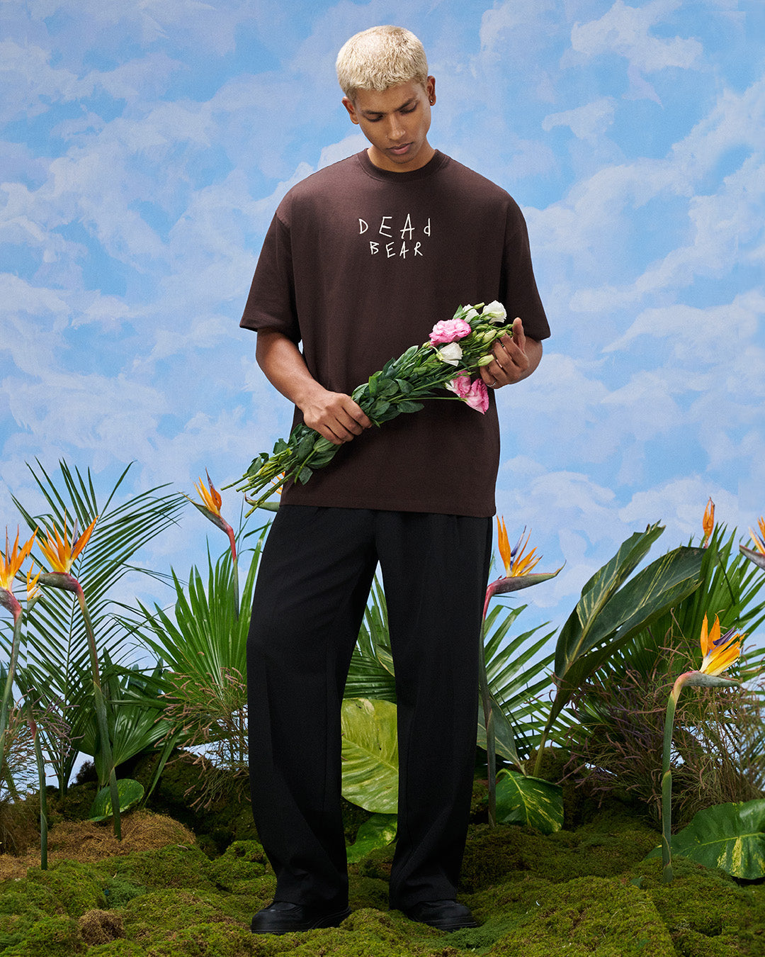 Scribbled Logo Tee Brown by DEADBEAR