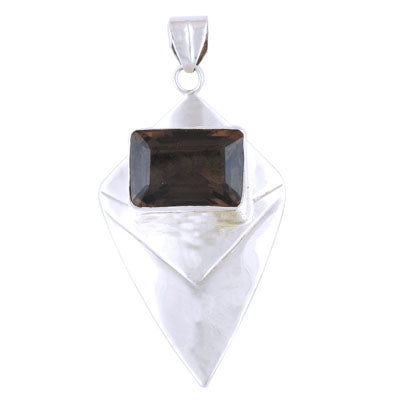 Smoky Quartz 925 Sterling Silver Pendant - R300205-2