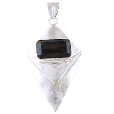 Smoky Quartz 925 Sterling Silver Pendant - R300205-4