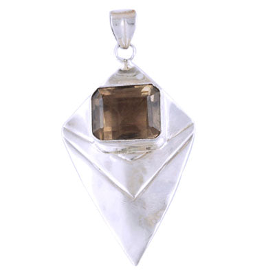 Smoky Quartz 925 Sterling Silver Pendant - R300205-9