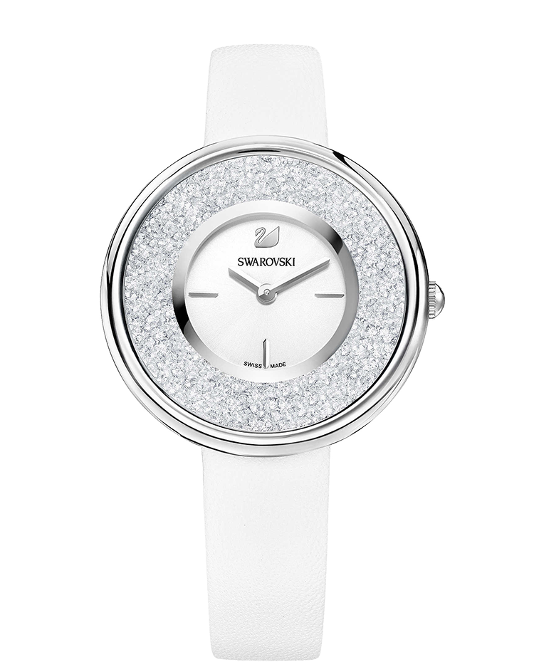 Swarovski Crystalline watch, Leather strap, White, Stainless Steel — product photo (5275046)