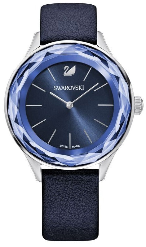 Swarovski Year-Round watch, Leather strap, Blue, Stainless Steel — product photo (5295349)