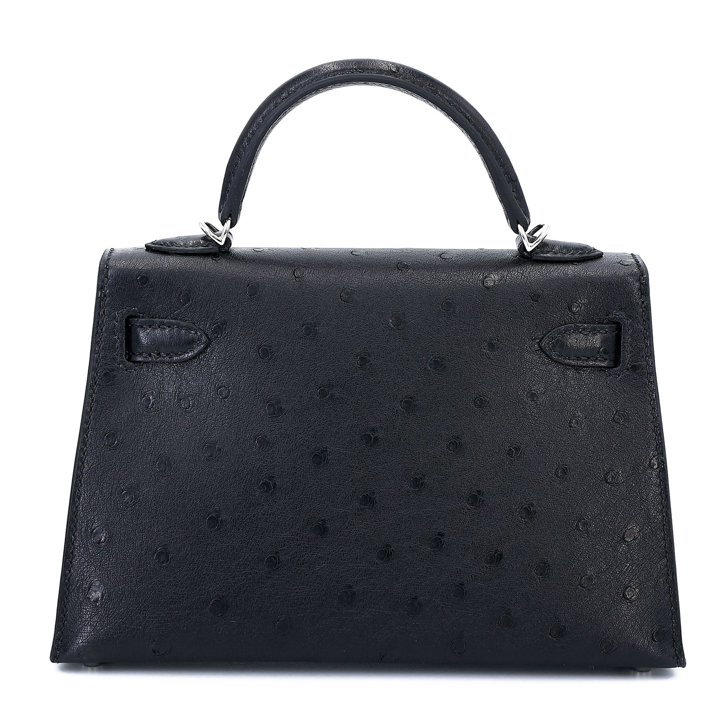 Hermès Mini Kelly II – Noir Ostrich Leather with Palladium Hardware - Zeuskicks
