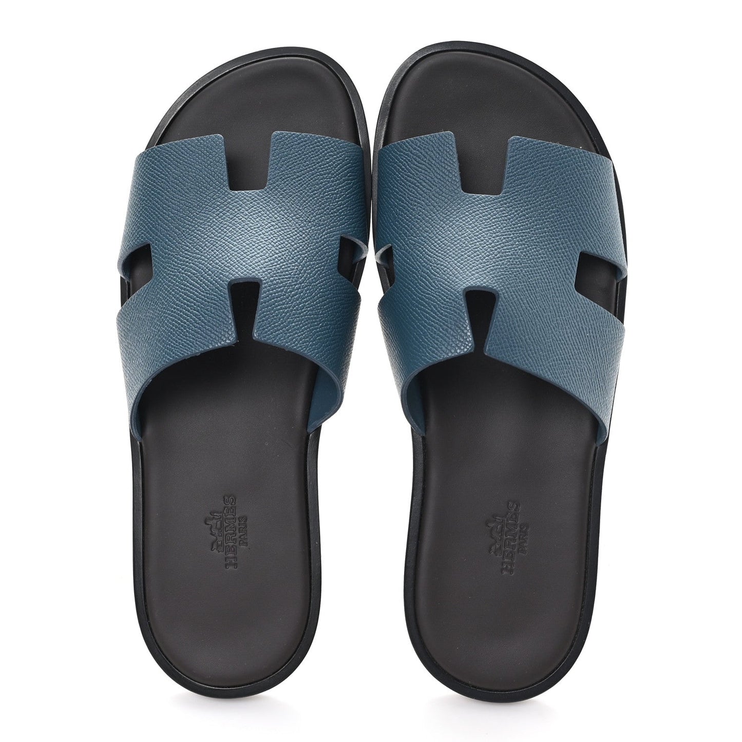 Hermès Izmir Sandals – Bleu Canard Epsom Leather